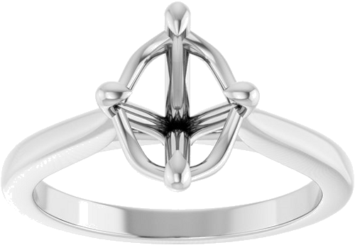 Sužadėtuvių Žiedas „Solitaire“ 14k white gold Elongated Cushion 9mm x 7mm (3)