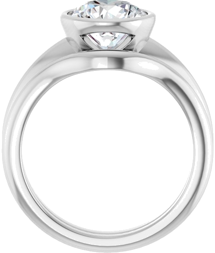Sužadėtuvių Žiedas „Bezel-Set Solitaire“ 14k white gold Round 8.2mm (7)