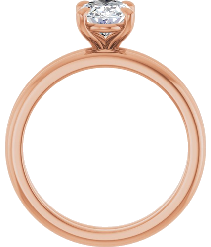 Sužadėtuvių Žiedas „Claw-Prong“ 14k rose gold Oval 8mm x 6mm (7)