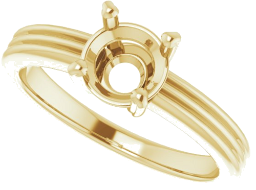 Sužadėtuvių Žiedas „Solitaire“ 10k yellow gold Round 6.5mm (5)