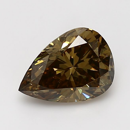 2.09 carat Fancy Dark Brown Greenish Yellow-SI1 Natūralus Pear Deimantas (1)