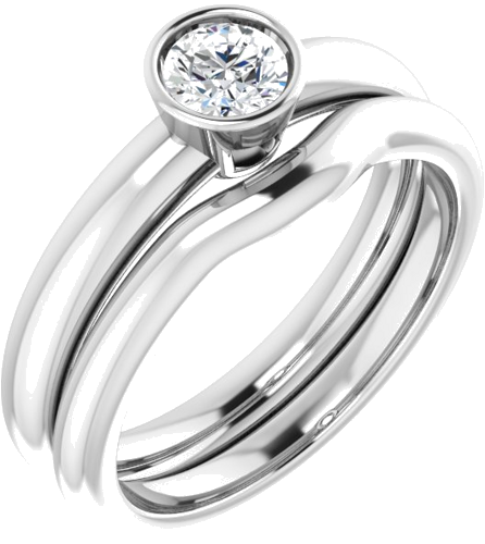 14K White 4.4 mm Round Engagement Ring Mounting (6)