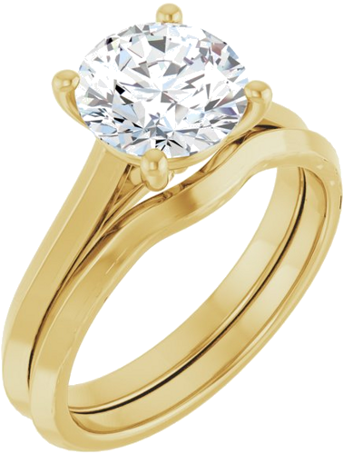 14K Yellow 8 mm Round Solitaire Engagement Ring Mounting (6)