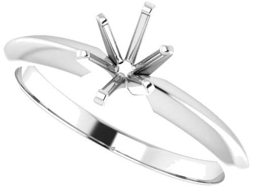 14K White 6.5x4.5 mm Oval 6-Prong Solitaire Engagement Ring Mounting (5)