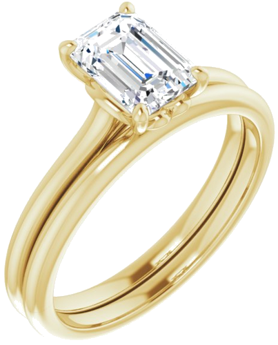 Sužadėtuvių Žiedas „Solitaire“ 14k yellow gold Emerald 7mm x 5mm (6)