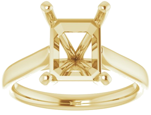 Sužadėtuvių Žiedas „Solitaire“ 585 Geltonojo Aukso Emerald 10mm x 8mm (3)