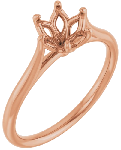 10K Rose 6.5 mm Round Engagement Ring Mounting (1)