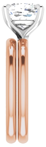 Sužadėtuvių Žiedas „Solitaire“ 585 Baltojo Ir Rožinis Aukso Cushion 8mm (7)