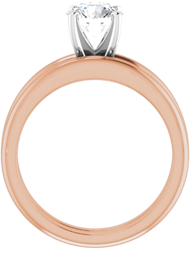 14K Rose   White  6.5 mm Round Solitaire Engagement Ring Mounting (7)