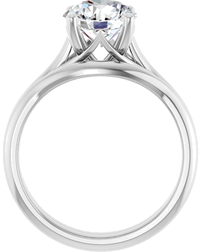 14K White 8 mm Round Solitaire Engagement Ring Mounting (7)