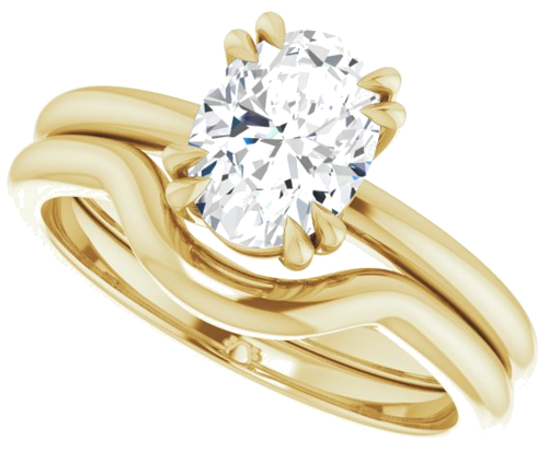 14K Yellow 8x6 mm Oval Solitaire Engagement Ring Mounting (10)