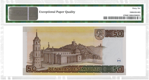 2000 Lithuania 500 litas banknote PCGS GEM UNC 66 (2)