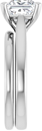 14K White 7 mm Square Engagement Ring Mounting (9)