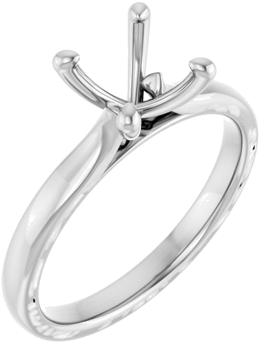 14K White 7.4 mm Round Solitaire Engagement Ring Mounting (1)