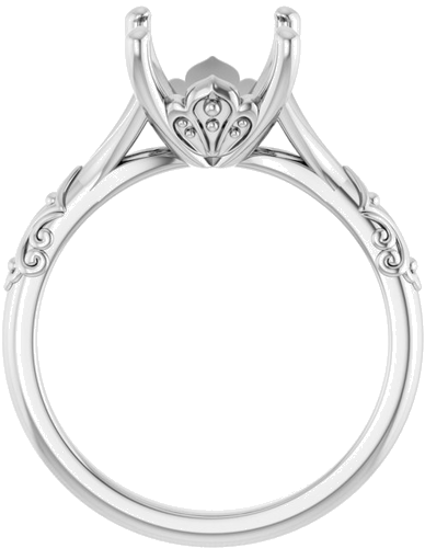Sužadėtuvių Žiedas „Solitaire Sculptural“ 14k white gold Asscher 8mm (2)