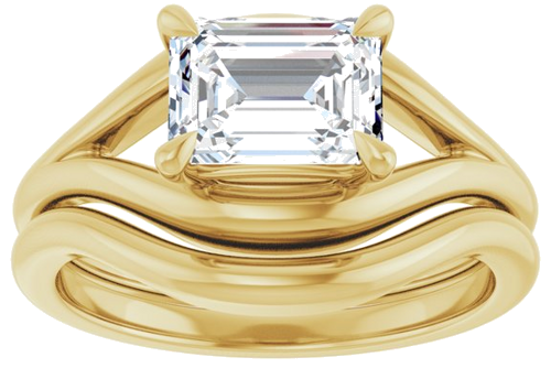 Sužadėtuvių Žiedas „Claw-Prong Solitaire“ 14k yellow gold Emerald 7.5mm x 5.5mm (8)