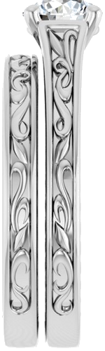 Sužadėtuvių Žiedas „Solitaire Scroll“ 14k white gold Round 5.8mm (14)