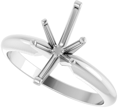 14K White 12x6 mm Marquise Six-Prong Solitaire Engagement Ring Mounting (5)