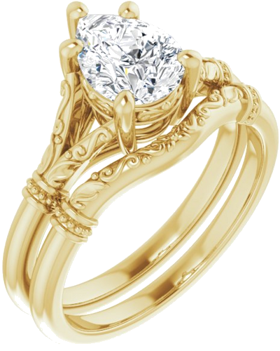 Sužadėtuvių Žiedas „Sculptural“ 18k yellow gold Pear 8mm x 6mm (6)
