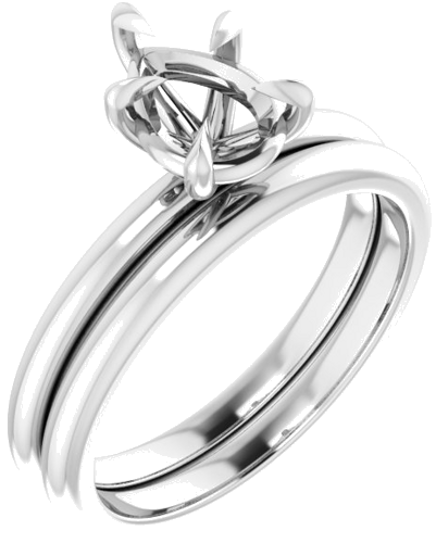 10K White 8x6 mm Pear Solitaire Engagement Ring Mounting (6)