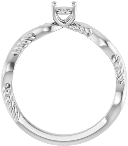 Sužadėtuvių Žiedas „Solitaire Infinity-Inspired“ 14k white gold Oval 6mm x 4mm (2)