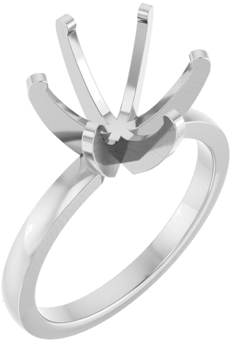 14K White 9.6-10.0 mm Round Solitaire Engagement Ring Mounting (1)