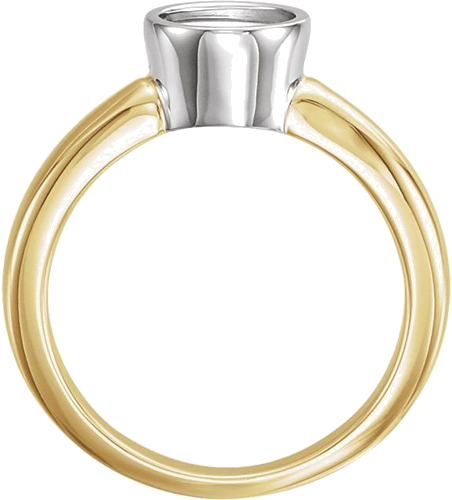 Sužadėtuvių Žiedas „Bezel-Set Solitaire“ 14k yellow/white gold Round 6.5mm (2)