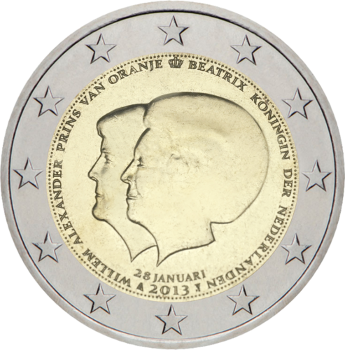 2013 Nyderlandai Pasitraukimas iš Sosto 2 eurų moneta (1)
