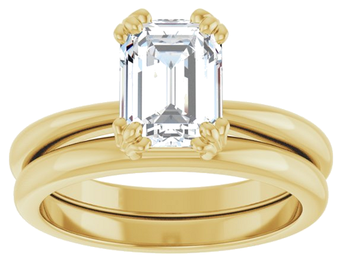 Sužadėtuvių Žiedas „Solitaire“ 14k yellow gold Emerald 8mm x 6mm (8)