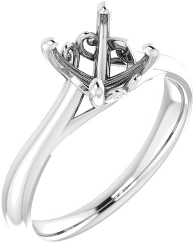 Sužadėtuvių Žiedas „Solitaire“ 950 Platinos Round 7.4mm (1)