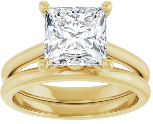 Sužadėtuvių Žiedas „Solitaire“ 14k yellow gold Square 7.5mm (8)