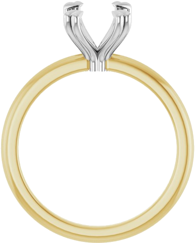 Sužadėtuvių Žiedas „Double Claw-Prong“ 14k yellow/white gold Elongated Cushion 9mm x 7mm (2)