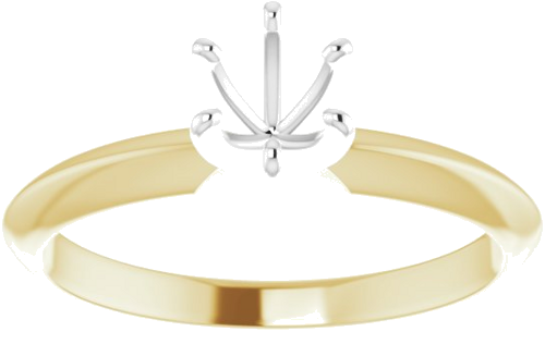 14K Two-Tone 4.2-4.9 mm Round 6-Prong Solitaire Ring Mounting (3)