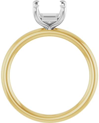 Sužadėtuvių Žiedas „Claw-Prong Solitaire“ 14k yellow/white gold Emerald 8.5mm x 6.5mm (2)