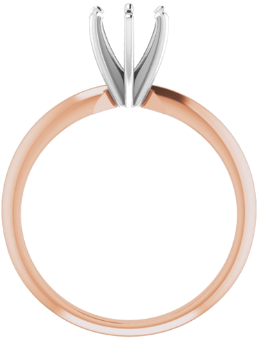 14K Rose   White 5.4-5.7 mm Round 6-Prong Solitaire Ring Mounting (2)