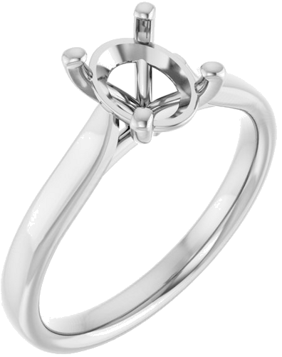Sužadėtuvių Žiedas 14k white gold Oval 8mm x 6mm (1)