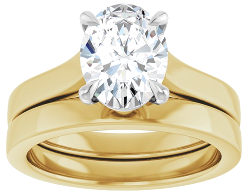 Sužadėtuvių Žiedas „Claw-Prong“ 14k yellow/white gold Oval 9mm x 7mm (8)