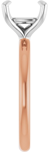 14K Rose White 8 x 8 mm Cushion Engagement Ring Mounting (3)