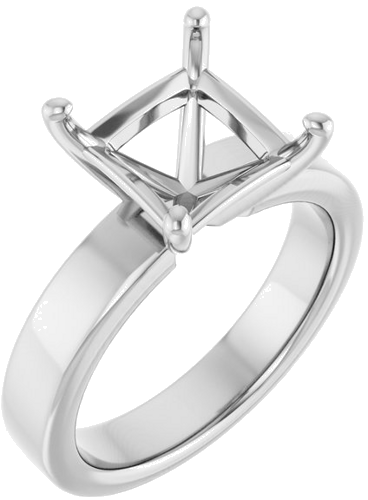 Sužadėtuvių Žiedas 14k white gold Square 8mm (1)