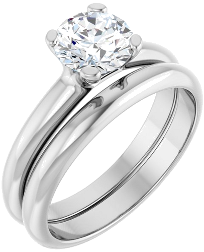 10K White 6.5 mm Round Solitaire Engagement Ring Mounting (5)