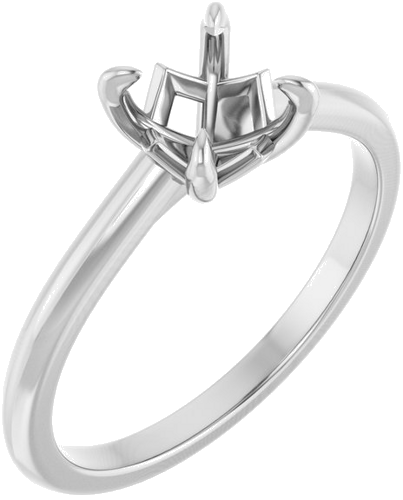 Sužadėtuvių Žiedas „Claw-Prong Solitaire“ 14k white gold Round 6.5mm (1)