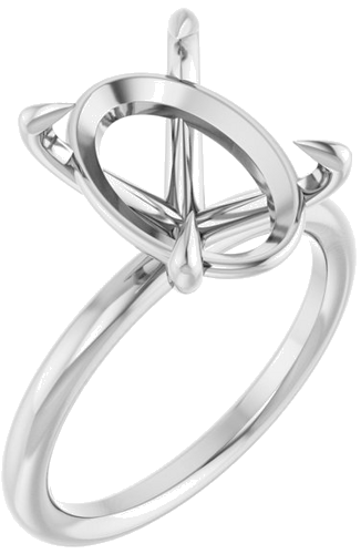 Sužadėtuvių Žiedas „Claw-Prong Solitaire“ 14k white gold Oval 14mm x 10mm (1)