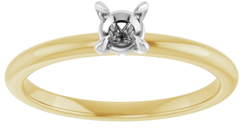 14K Yellow White 4.1 mm Round Engagement Ring Mounting (3)
