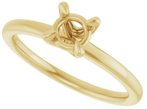 Sužadėtuvių Žiedas 14k yellow gold Round 4.8mm (5)