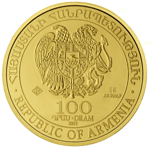 1 g Nojaus Arka Armėnija auksinė moneta (mix metai) (1)