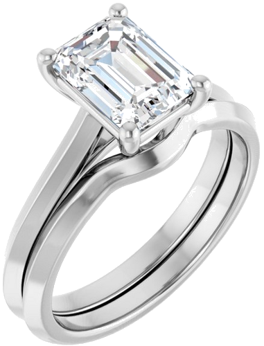 Sužadėtuvių Žiedas „Solitaire“ 585 Baltojo Aukso Emerald 8mm x 6mm (6)