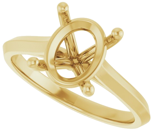 Sužadėtuvių Žiedas „Solitaire“ 585 Geltonojo Aukso Oval 10mm x 8mm (5)