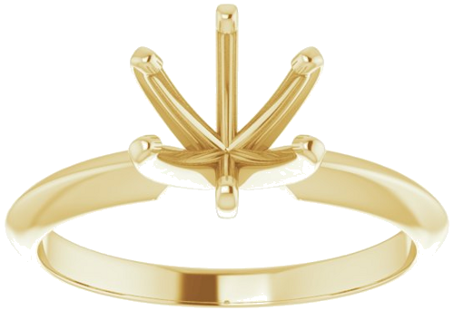 14K Yellow Round 6-Prong Solitaire Ring Mounting (3)