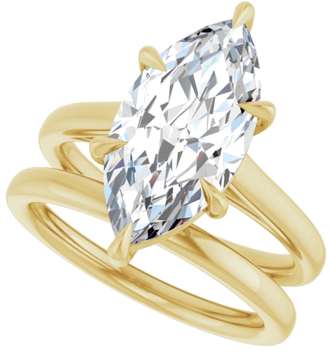 Sužadėtuvių Žiedas „Claw-Pong“ 14k yellow gold Marquise 16mm x 8mm (10)