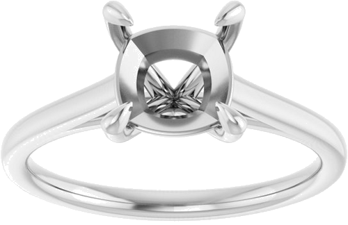 Platinum  7 mm Cushion Solitaire Engagement Ring Mounting (3)